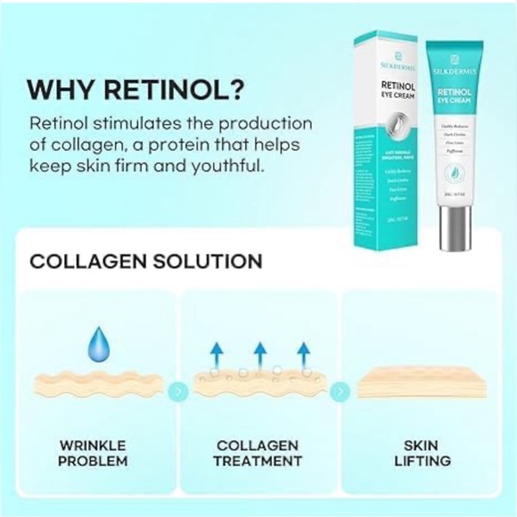 SILKDERMIS Retinol Eye Cream, Eye Cream for Dark Circles and Puffiness - Picture 3 of 4
